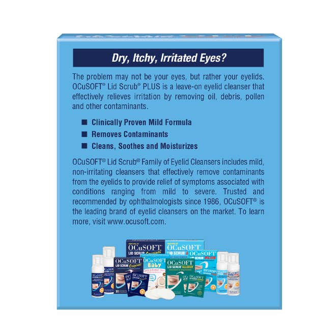 OCuSOFT Lid Scrub PLUS Pre-Moistened Pads - 30/BOX