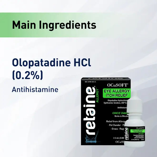 OCuSOFT Retaine Allergy Itch Relief Eye Drops 2.5 mL