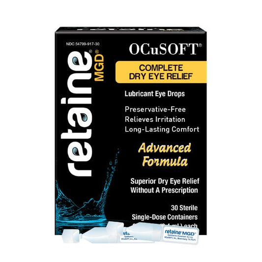 Retaine MGD Advanced Formula Ophthalmic Emulsion Preservative-Free Eye Drops - 30 Single-Dose Vials